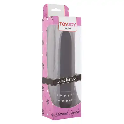 ToyJoy - Diamond Superbe Vibe. Elegancki wibrator o klasycznym designie z systemem twist-cap, ozdobiony kryształkami 