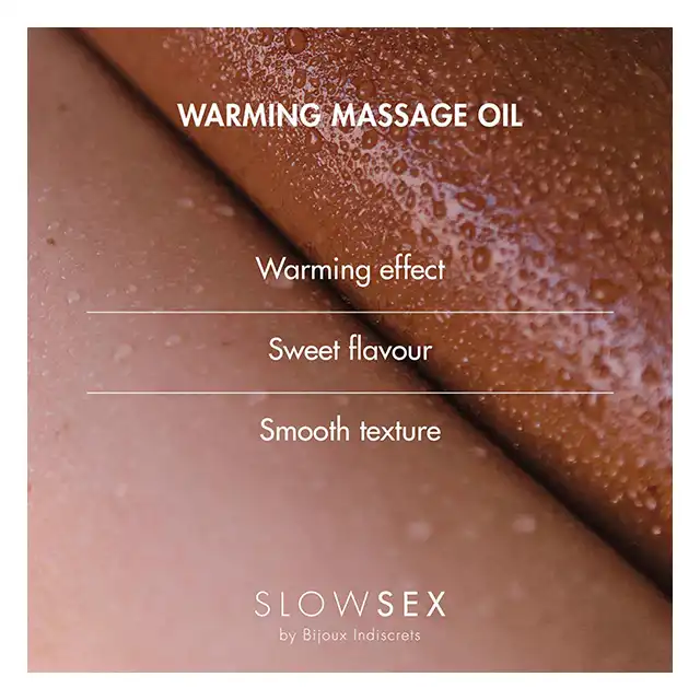 Slow Sex - Warming Massage Oil 50 ml. Rozgrzewający olejek do masażu o kokosowym smaku i gładkiej konsystencji