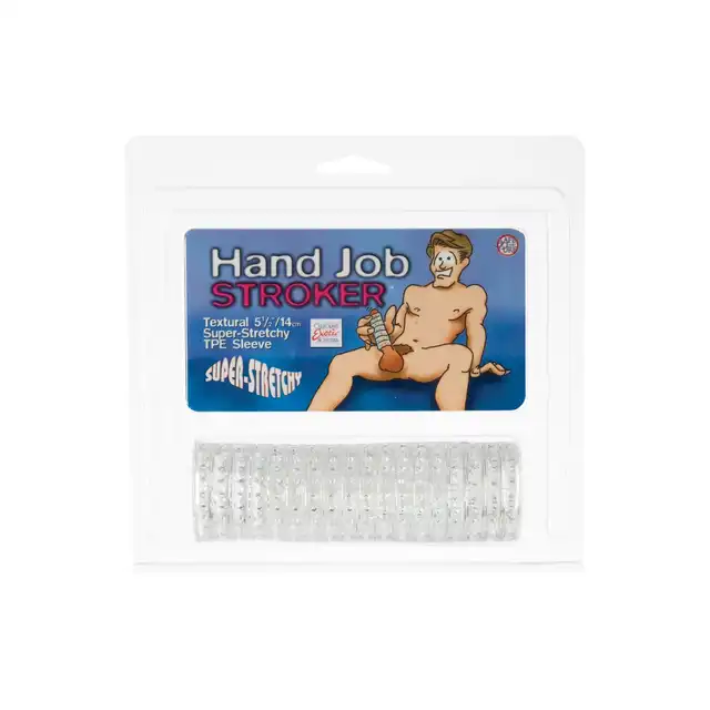 CalExotics - Hand Job Stroker Transparent. Odwracalny, przezroczysty masturbator dla różnorodnych doznań