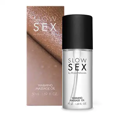 Slow Sex - Warming Massage Oil 50 ml. Rozgrzewający olejek do masażu o kokosowym smaku i gładkiej konsystencji
