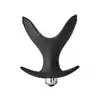 DreamToys - Vibrating Anal Anchor Plug Black. Rozszerzalny silikonowy korek analny z wibrującym pociskiem z 10 trybami wibracji