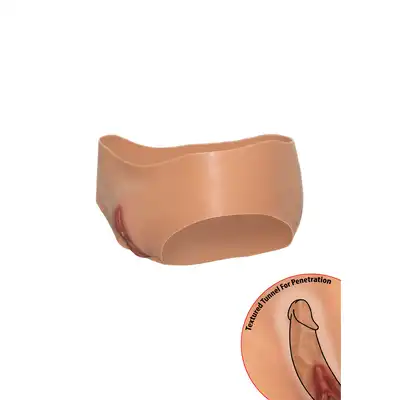 Hidden Desire - Alter Ego Open Vagina Brief Low Waist. Silikonowe majtki z niskim stanem, z otwartą i realistyczną pochwą i tunelem penetracyjnym