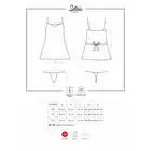 Obsessive - Satinia Babydoll XXL. Cudowna satynowa koszulka w granatowym kolorze, biust podkreślony koronką