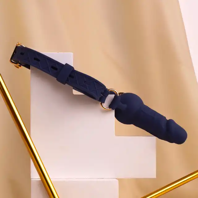 Taboom - Silicone Penis Ball Gag Blue. Innowacyjny knebel kulkowy, który łączy ograniczenie mowy z dodatkową stymulacją penisa, zapewniając intensywne doświadczenia