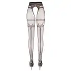 Cottelli LEGWEAR - Crotchless Tights L/XL. Jedwabiście miękkie bezmajtkowe rajstopy z ozdobnym szwem.