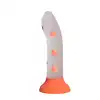 Pretty Love - Magical Nightfall. Realistyczne dildo z przyssawką i elementami świecącymi w ciemności, żółto-pomarańczowe króliczki