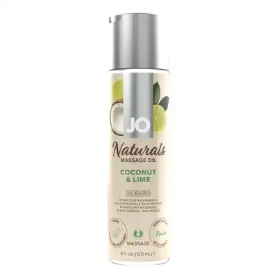 System Jo - Naturals Massage Oil Coconut &amp; Lime 120ml. Aromatyczny wegański olejek do masażu o zapachu kokosa i limonki