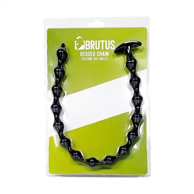 Beaded Chain - 58 cm łańcuch z koralikami z miękkiego silikonu, 15 koralików dla ekstremalnych doznań