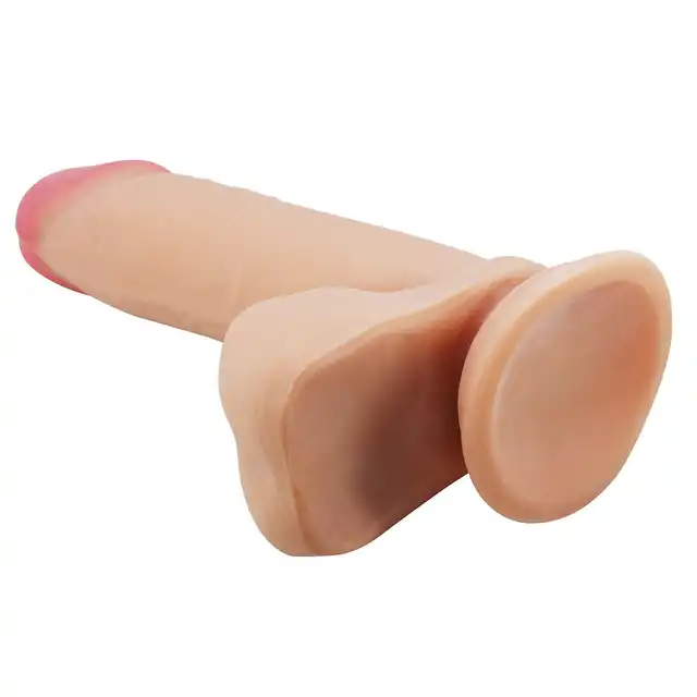 Pretty Love - Sliding Skin 8.1". Dildo o miękkiej i ruchomej skórze, elastyczny trzon z mocną przyssawką