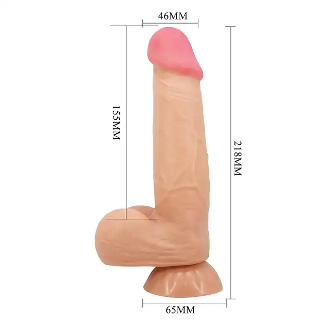 Pretty Love - Sliding Skin 8,5". Realistyczne dildo z ruchomą skórą i mocną przyssawką, innowacyjny materiał
