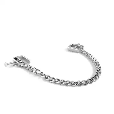 Brutus - Jackscrew Nipple Clamps. Metalowe klamerki na sutki z regulowanym naciskiem i łańcuszkiem
