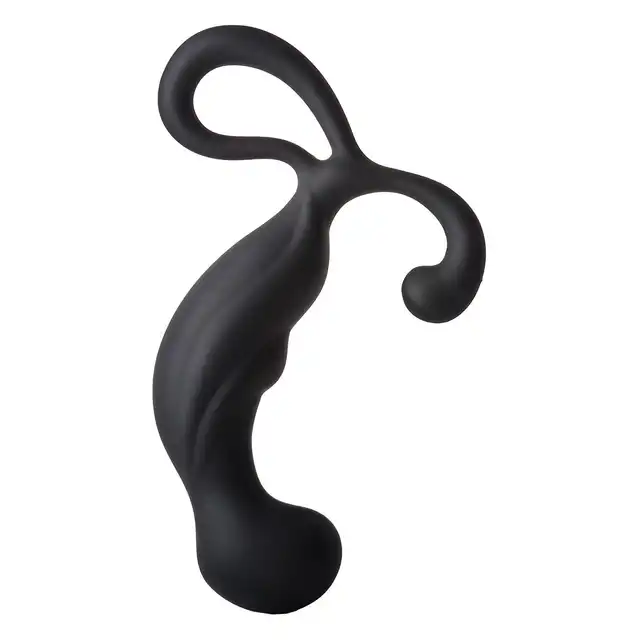 DreamToys - Prostate Stimulator Black. Gładki silikonowy stymulator prostaty z giętką końcówką do stymulacji krocza