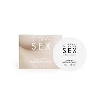 Slow Sex - Massage Candle 50g. Odżywcza świeczka do masażu, luksusowy masaż całego ciała, wykorzystując naturalne składniki i przyjemną temperaturę