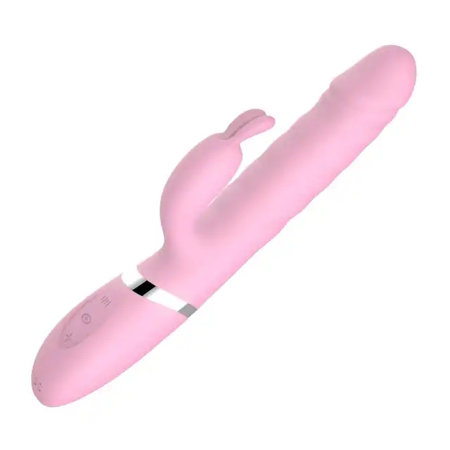 Boys Series - Rebecca Heat &amp; Thrust Vibe Pink. Wibrator z miękkiego silikonu, intensywna stymulacja, funkcje podgrzewania, rotacji i ruchu posuwisto-zwrotnego
