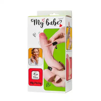 Toyfa -  Dildo My babe by RealStick My Pretty 20cm. Realistyczne dildo z ruchomą skórą i mocną przyssawką, delikatne wygięcie