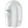 Satisfyer - Glowing Ghost White. Wibrator ze stymulującymi falami ciśnienia i intensywnymi wibracjami, wykonany z miękkiego, świecącego w ciemności silikonu