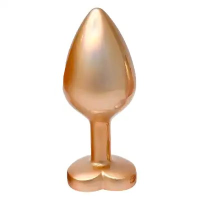 Dream Toys - Gleaming Love Pearl Gold Plug Medium. Złoty elegancki korek analny z kryształkiem w kształcie serca