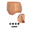 Hidden Desire - Alter Ego Open Vagina Brief High Waist. Silikonowe majtki z wysokim stanem, z otwartą i realistyczną pochwą i tunelem penetracyjnym