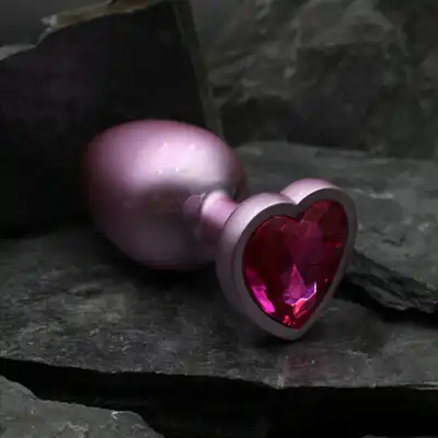 Dream Toys - Gleaming Love Pearl Pink Plug Large. Różowy elegancki korek analny o dużym rozmiarze z kryształkiem w kształcie serca