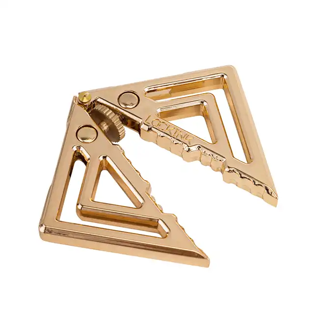 LOCKINK - Adjustable Nipple Clamps with Heavy Pendant Gold. Regulowane zaciski na sutki z ciężką złotą zawieszką, elegancka biżuteria erotyczna