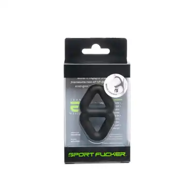 Sport Fucker - Binder Ring Black. Silikonowy podwójny pierścień, który oferuje ciaśniejsze dopasowanie, zapewniając intensywniejsze doznania
