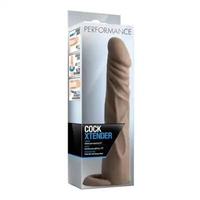 Performance - Cock Xtender Brown. Realistyczna przedłużka na penisa, udoskonal swoją przyjemność
