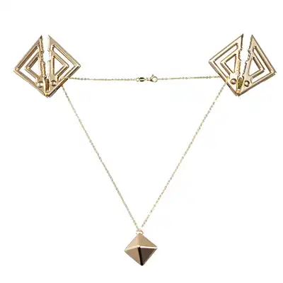 LOCKINK - Adjustable Nipple Clamps with Heavy Pendant Gold. Regulowane zaciski na sutki z ciężką złotą zawieszką, elegancka biżuteria erotyczna