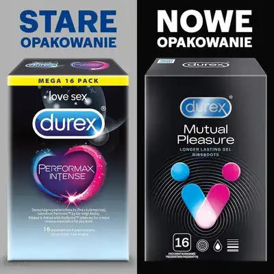 Durex - Mutual Pleasure 16 szt. Stymulujące prezerwatywy z wypustkami i żelem przedłużającym stosunek