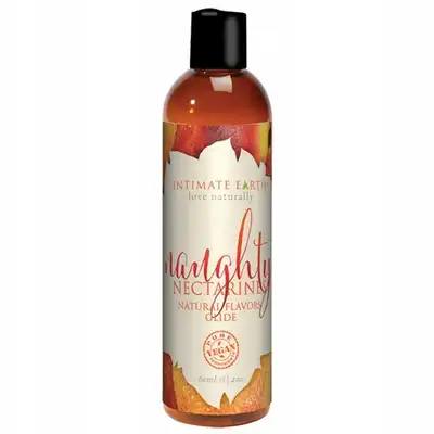 Intimate Earth - Naughty Nectarines 60ml. Kuszący, smakowy lubrykant o niegrzecznym aromacie nektarynek. Delikatny skład i naturalne pH
