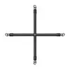 Bedroom Fantasies - Hogtie Cross Bar. Metalowy krzyżak rozporowy kajdankami na ręce i nogi, genialna propozycja na wiele pozycji skrępowania