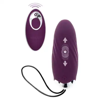 ToyJoy - Knock Knock Eggstravagant. Luksusowe jajko wibrujące z funkcją ruchu posuwistego, wykonane z miękkiego silikonu, sterowane za pomocą pilota