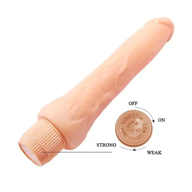 Baile - Dryad. Wibrujące dildo w cielistym kolorze z teksturowanym trzonem i regulowanymi wibracjami dla intensywnej stymulacji