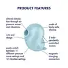 Satisfyer - Sassy Seal Blue. Wibrator incognito z falami ciśnienia i wibracjami, kształt uroczej foczki