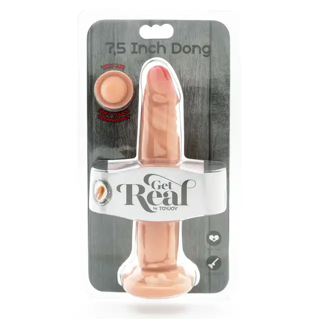 Get Real - Dual Density Dong 7.5 inch. Realistyczne dildo z naturalnym kształtem i podwójną gęstością, głęboka stymulacja