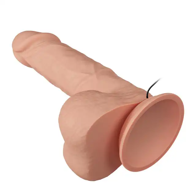 Baile - Beautiful Bahamut Vibrator. Realistyczny wibrator z jądrami i przyssawką, regulowana moc wibracji