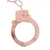 Toyjoy - Rose Gold Metal Handcuffs. Klasyczne metalowe kajdanki w kolorze różowego złota, w zestawie 2 kluczyki
