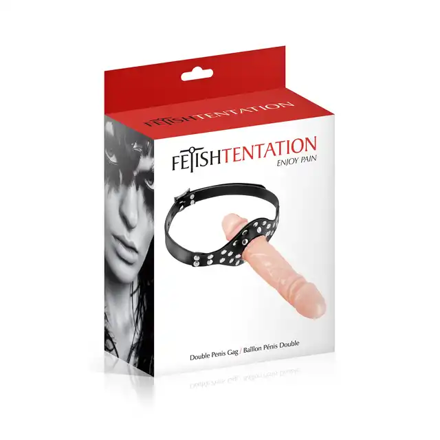 Fetish Tenatation - Gag Double Dong. Gag z podwójnym dildem do penetracji i podwójnej stymulacji, oferuje intensywne doznania