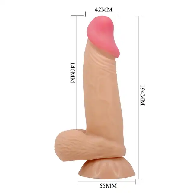 Pretty Love - Sliding Skin 7,6". Realistyczne dildo z ruchomą skórą, mocną przyssawką i żyłkowatym trzonem