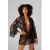 Christine - Graceful S/M. Luksusowe kimono z delikatnej koronki o kwiatowym wzorze, delikatny i zwiewny materiał podkreślający kobiecość