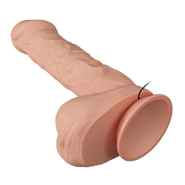 Baile - Beautiful Bergrisi Vibrator 10,2". Realistyczne, żylasty wibrator z jądrami i zarysowaną żołędzią. Podwójny, elastyczny materiał doskonale imituje ludzką skórę