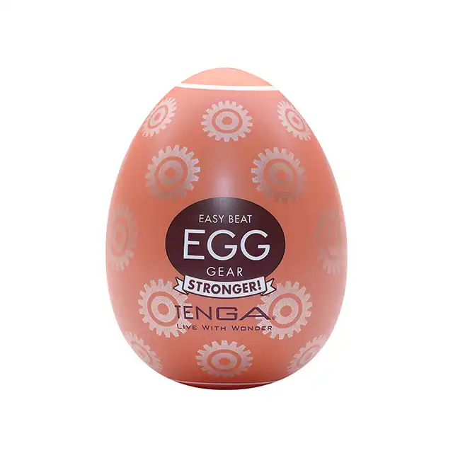 Tenga - Egg Gear. Kieszonkowy masturbator jajeczko z wypustkami imitujące koła zębate, intensywna stymulacja