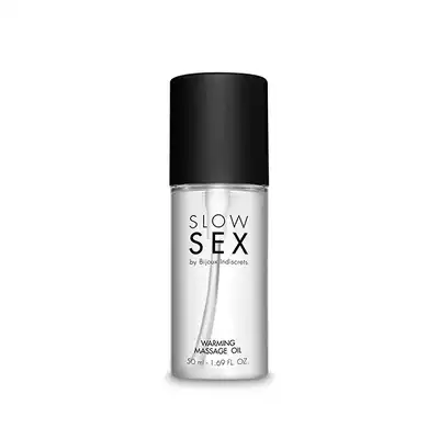 Slow Sex - Warming Massage Oil 50 ml. Rozgrzewający olejek do masażu o kokosowym smaku i gładkiej konsystencji