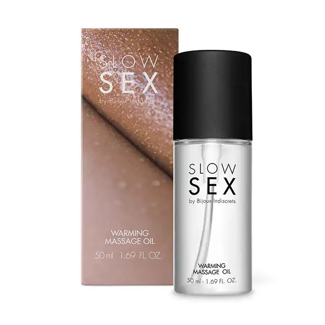 Slow Sex - Warming Massage Oil 50 ml. Rozgrzewający olejek do masażu o kokosowym smaku i gładkiej konsystencji