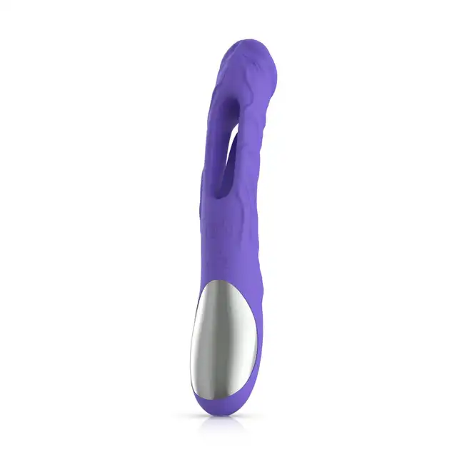 Good Vibes Only - Flax Vibrating Dildo with G-Spot Stimulator. Realistyczny wibrator z funkcją ruchu, stymulacja punktu G
