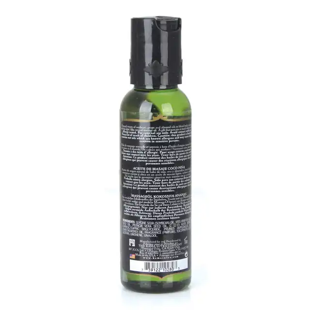 Kamasutra - Naturals Massage Oil  Coconut Pineapple 59ml. Olejek do masażu o tropikalnym i słodkim zapachu kokosa oraz ananasa
