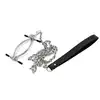 O-Products - Clit Clamp with leash chain. Metalowy rozwieracz do pochwy ze smyczą, wyjątkowy dodatek BDSM