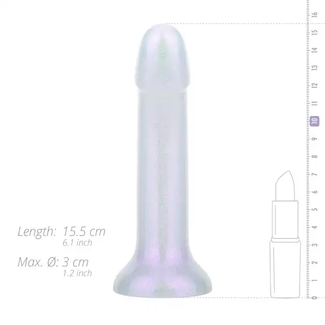 EasyToys - Mermaid Glitter Dildo S. Brokatowe dildo z przyssawką, miękki materiał i lekka krzywizna to gwarancja satysfakcji