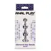 ToyJoy - Diamond Star Beads S. Elegancki korek analny z trzema stymulacyjnymi koralikami i podstawą ozdobioną srebrnym klejnotem