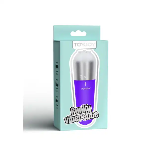 ToyJoy - Funky Vibrette Purple. Kompaktowy mini wibrator z wieloma trybami wibracji, nowoczesny design z intensywnymi doznaniami