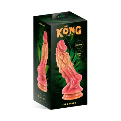 Kong Silicone - The Dragon. Teksturowane smocze dildo z łuskami i mocną przyssawką. 